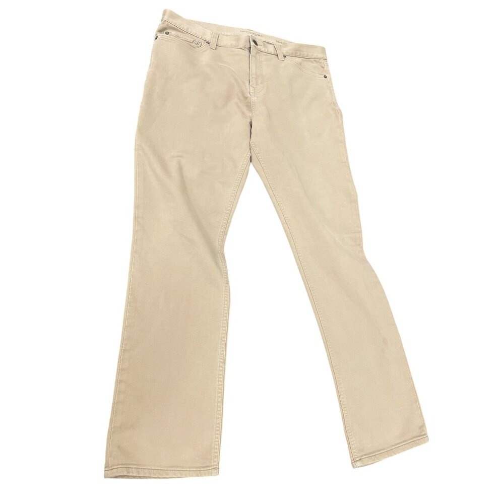 Banana Republic Mens Slim Fit Traveler Jeans Tan 36x32 SKU 8385